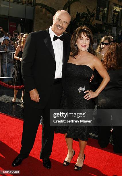 Dr. Phil McGraw and wife Robin McGraw during 34th Annual Daytime Emmy Awards - Arrivals at Kodak Theater in Hollywood, California, United States.