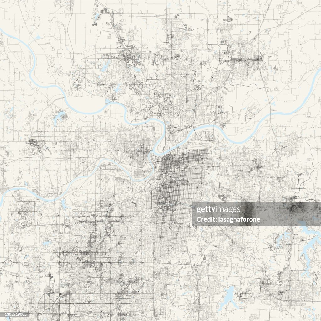 Kansas City, Missouri USA Vector Map