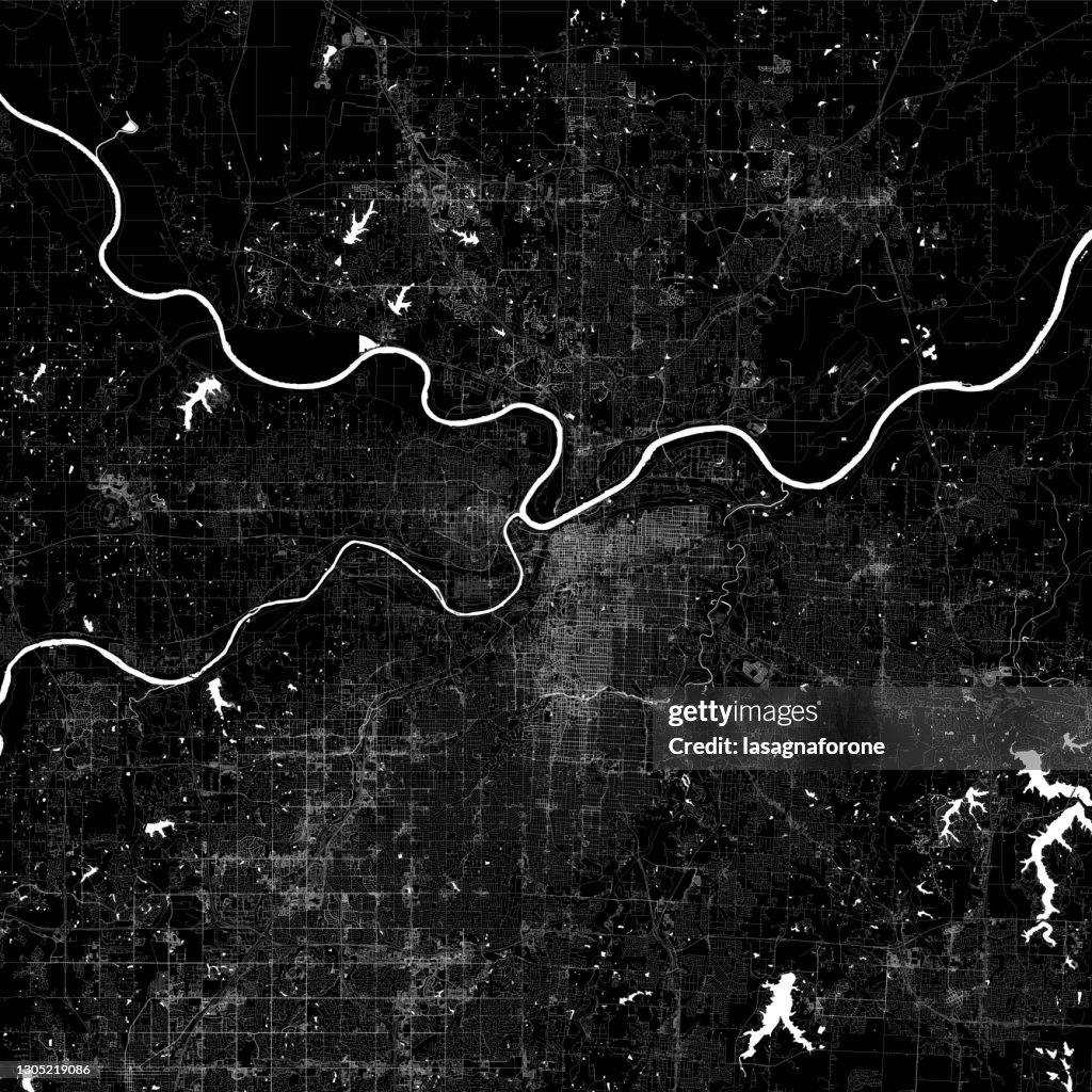 Kansas City, Missouri USA Vector Map