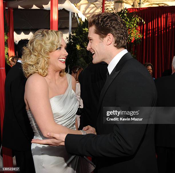 Jane Krakowski and Matthew Morrison arrive to the TNT/TBS broadcast of the 16th Annual Screen Actors Guild Awards held at the Shrine Auditorium on...