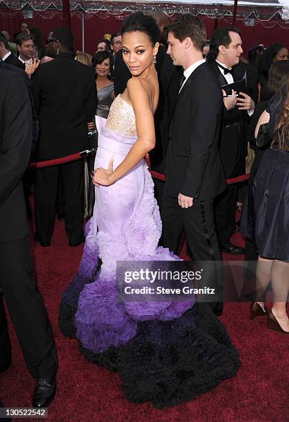 Zoe Saldana arrive at the 82nd Annual Academy Awards at the Kodak Theatre on March 7, 2010 in Hollywood, California. On March 7, 2010 in Hollywood,...
