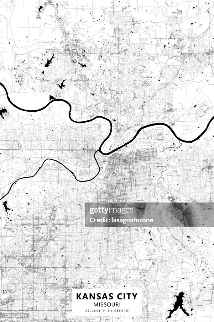 Kansas City, Missouri USA Vector Map