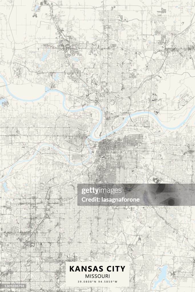 Kansas City, Missouri USA Vector Map