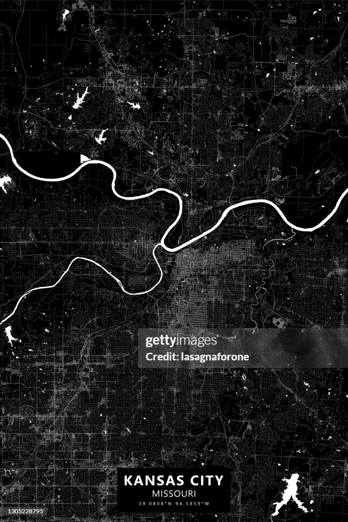 Kansas City, Missouri USA Vector Map