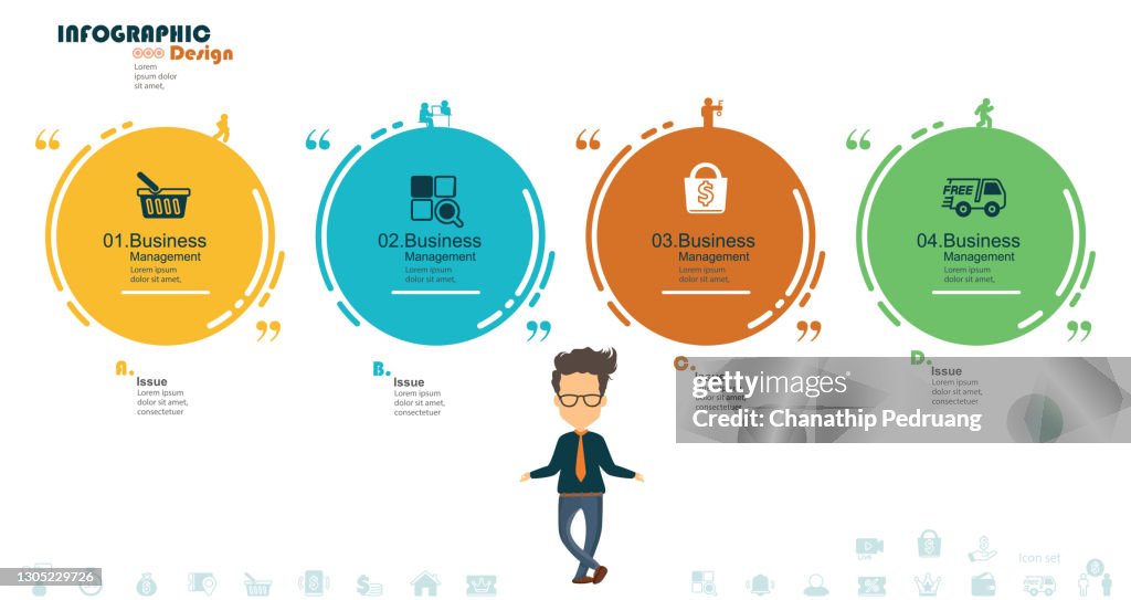 4 Loop Progress Four Step Circle Progress Infographic Design Stock Illustration ...