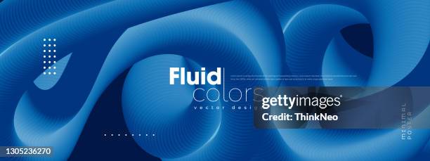 abstract blue vector background, color flow liquid wave - fractal background stock illustrations