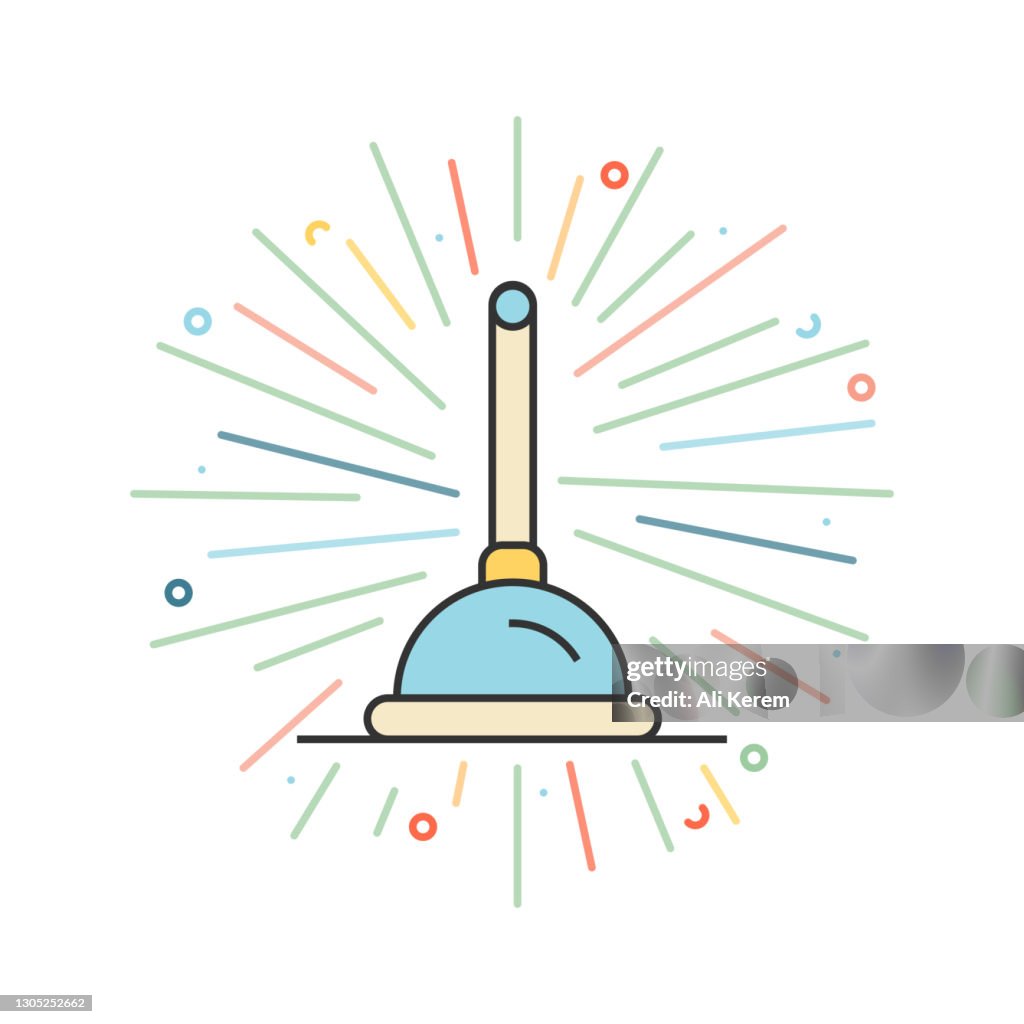 Plunger Line Icon