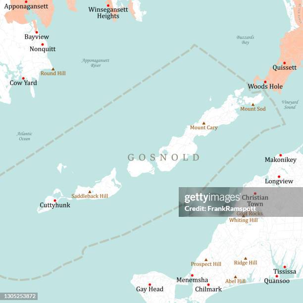 ma dukes gosnold vector road map - woods hole massachusetts stock illustrations