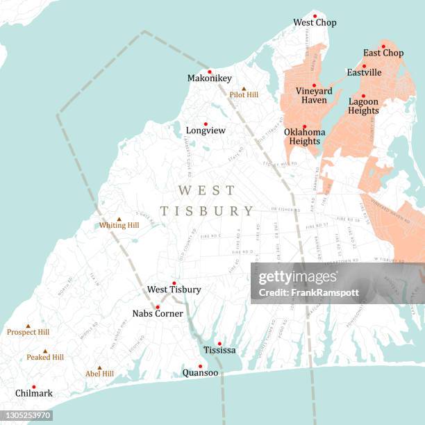 ma dukes west tisbury vector road map - marthas vineyard stock illustrations