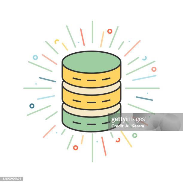 datenbankliniensymbol - datenbank icon stock-grafiken, -clipart, -cartoons und -symbole