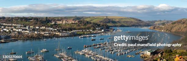 elevated view of dartmouth - dartmouth yacht club stock pictures, royalty-free photos & images