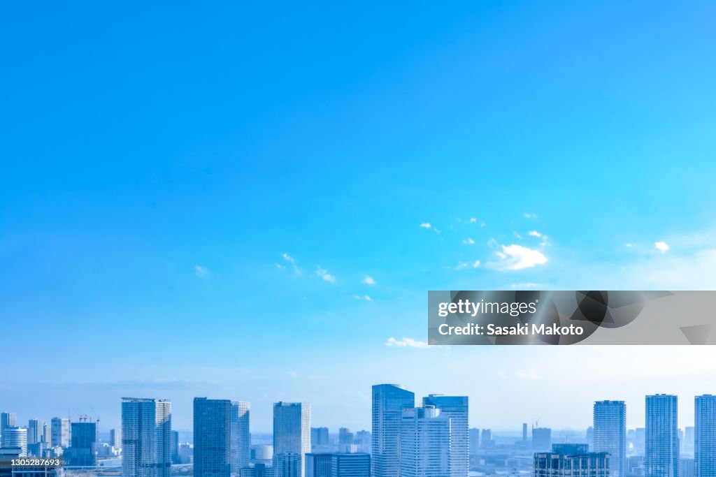 Afternoon distant view of Tokyo from Tsukiji