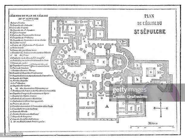 聖墳墓教会のフロアプラン 1862 - church of the holy sepulchre点のイラスト素材／クリップアート素材／マンガ素材／アイコン素材