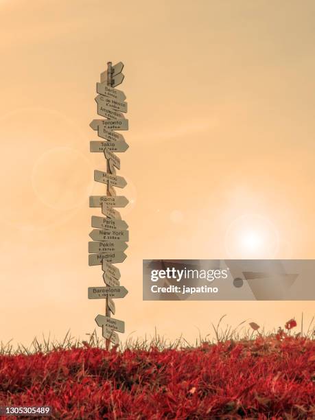 Direction Post Background Post With Directions High-Res Stock Photo - Getty Images