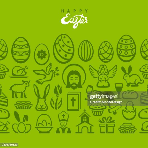 easter seamless pattern. - easter seamless pattern stock illustrations