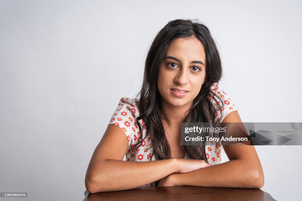 Portrait of young Middle Eastern woman