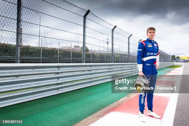 Champion Robert Shwartzman PREMA Racing celebrates in a photo shoot during the Sochi at Sochi Autodrom on September 26, 2019 in Sochi Autodrom,...