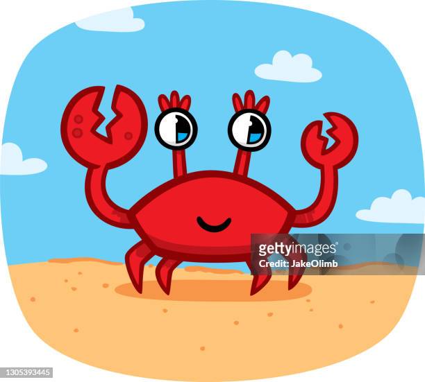crab doodle - undersea stock illustrations