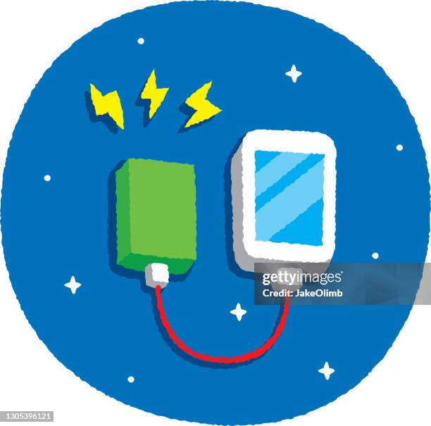 smartphone battery doodle 2 - electrical shock stock illustrations