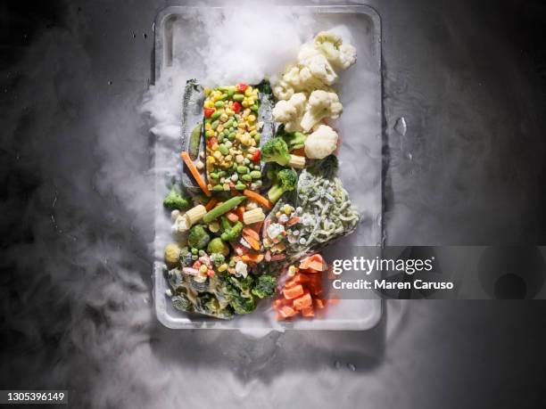 frozen veggies - frozen meal stock pictures, royalty-free photos & images