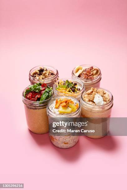 overnight oats - avena sativa stock pictures, royalty-free photos & images