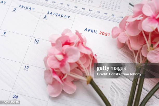 close up of april 2021 calendar - april fools day stock pictures, royalty-free photos & images
