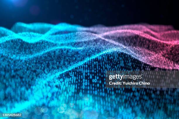 binary data wave - coding photos et images de collection