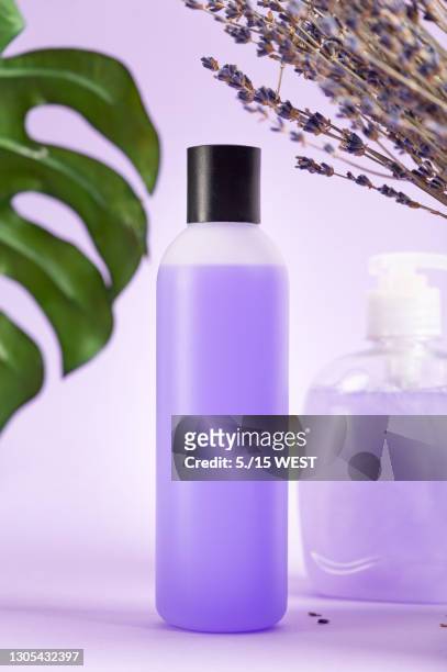 natural hair care products with lavender - antiseptic cream stock pictures, royalty-free photos & images