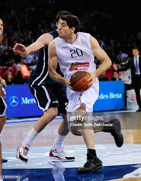 Tornike Shengelia, #20 of Belgacom Spirou Basket in action during the 2011-2012 Turkish Airlines Euroleague Regular Season Game Day 2 between Anadolu...