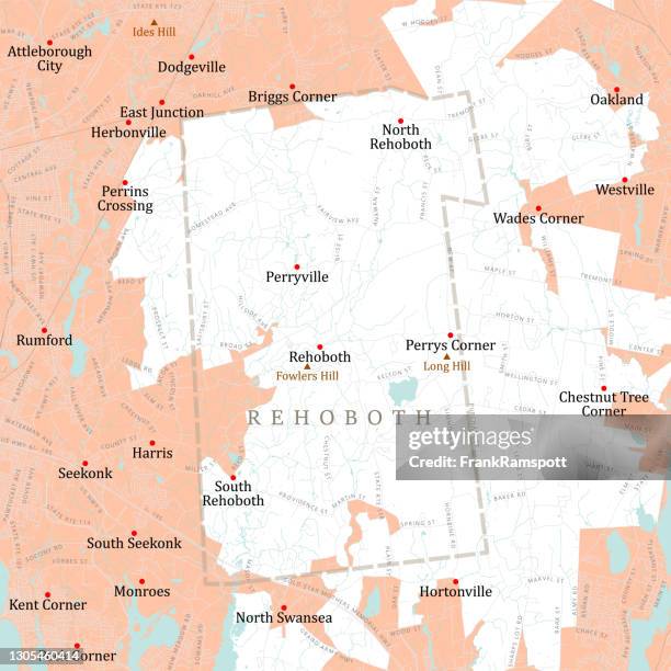 ma bristol rehoboth vector road map - wisconsin river stock illustrations