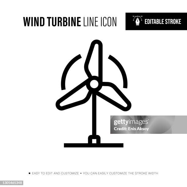 wind turbine editable stroke single icon - organizational chart clip art stock illustrations