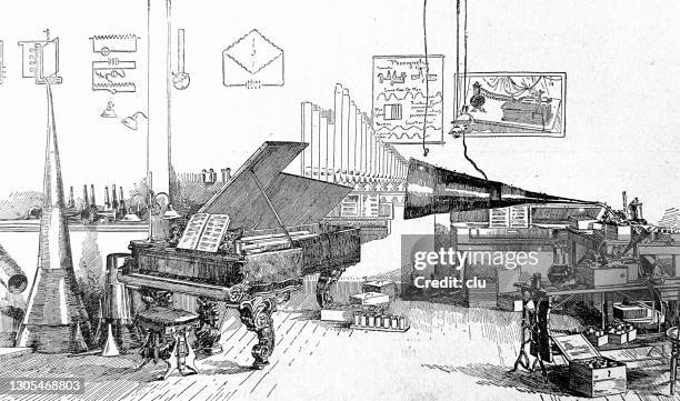 thomas edison laboratory - thomas alva edison stock illustrations