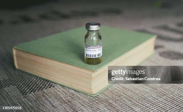 work on vaccine, information concept 2021. - medical research paper stock pictures, royalty-free photos & images