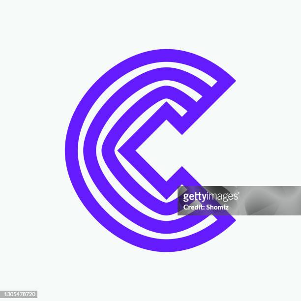 illustrazioni stock, clip art, cartoni animati e icone di tendenza di logo vettoriale geometrico linee c - lettera c