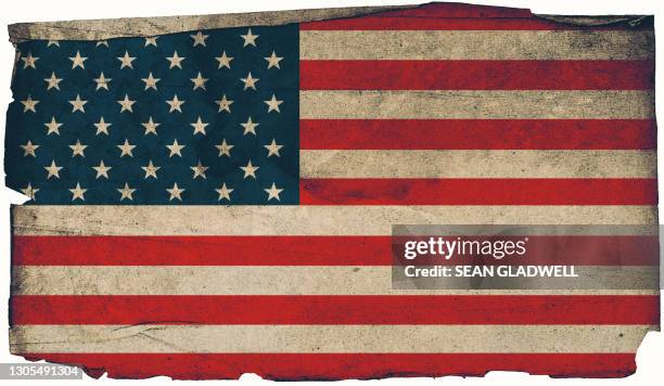 usa grunge flag poster - old and worn american flag stock pictures, royalty-free photos & images