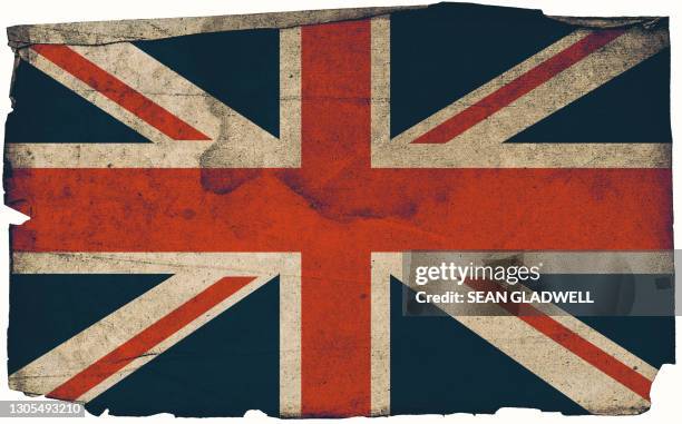 uk grunge flag poster - british flag stock-fotos und bilder