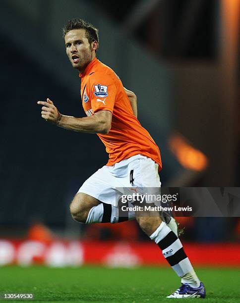 Yohan Cabaye of Newcastle celebrates his goal during the Carling Cup Fourth Round match between Blackburn Rovers and Newcastle United at Ewood park...