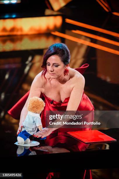 Antonella Ferrari at the third evening of the 71 Sanremo Music Festival. Sanremo , March 4th, 2021