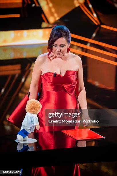 Antonella Ferrari at the third evening of the 71 Sanremo Music Festival. Sanremo , March 4th, 2021