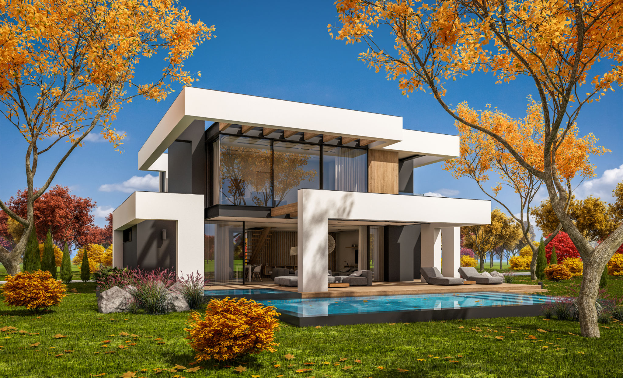 luxury villa autumn