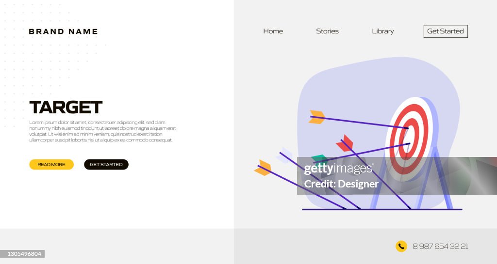 Project Target Page Target Concept Vector Illustration For Landing Page Template Website ...
