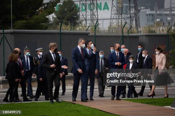 King Felipe VI and Prime Minister Pedro Sanchez tour SEAT's facilities in Martorell on the occasion of the 70th anniversary of its creation on March...