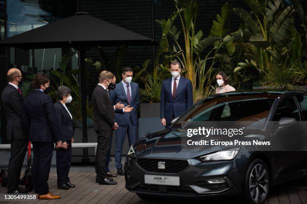 Yhe Prime Minister Pedro Sanchez and King Felipe VI in a tour SEAT's facilities in Martorell on the occasion of the 70th anniversary of its creation...