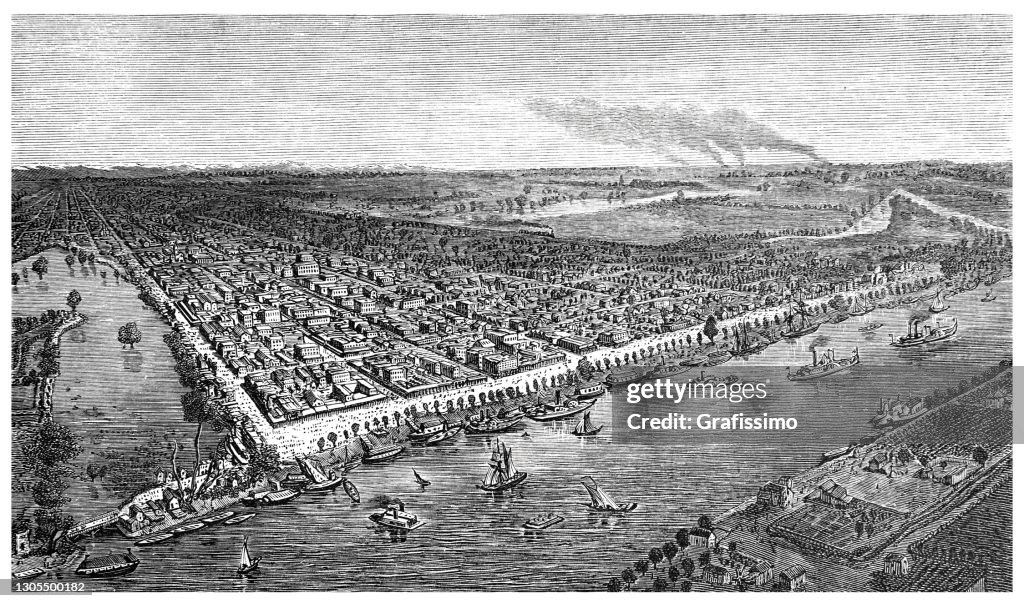 Aerial view of Sacramento California USA 1862