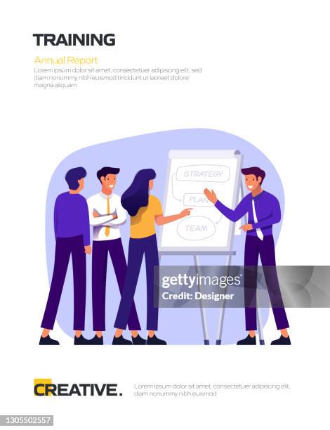 training concept flat design for posters, covers and banners. modern flat design vector illustration. - teaching assistant stock illustrations