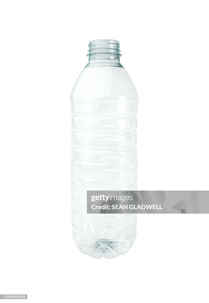 Isolated empty water bottle