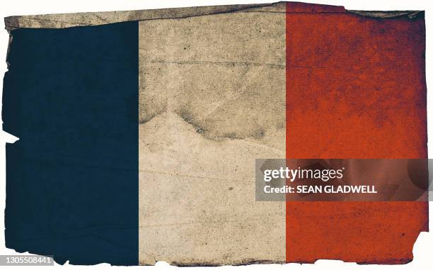 french grunge flag poster - bandera francesa fotografías e imágenes de stock