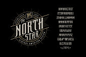 Font The North Star. Craft retro vintage typeface