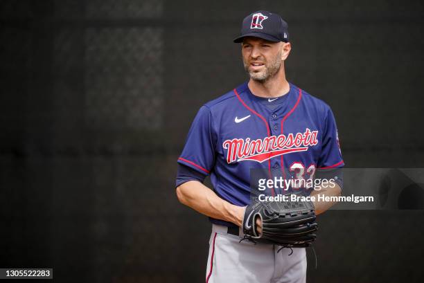 Happ of the Minnesota Twins pitches prior to a spring training game against the Tampa Bay Rays on March 4, 2021 at the Hammond Stadium in Fort Myers,...