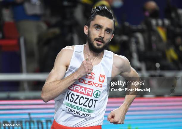 Adam Kszczot of Poland competes in the Men's 800 metres during the second session on Day 1 of European Athletics Indoor Championships at Arena Torun...